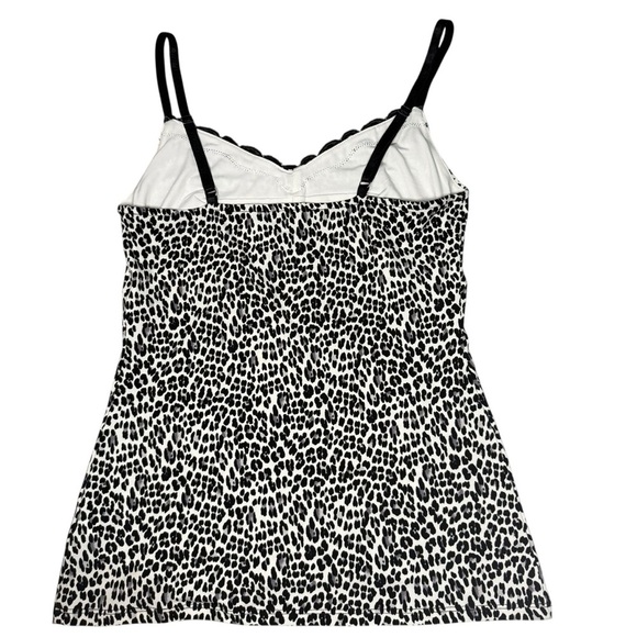 White House Black Market Workwear Leopard Print Lace Trim Stretch Cami Tank Top - Picture 7 of 9